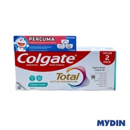 Colgate Total Fresh Mint Toothpaste (2 x 150g) FOC 1x Doraemon Bowl