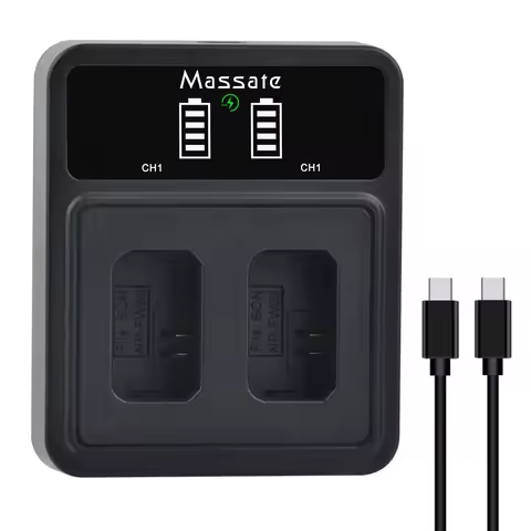Massate NP-FW50 NP FW50 NPFW50 Battery +Dual USB Charger for Sony A6000 A6300 A6400 A6500 A7R II A7S