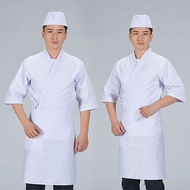 Cos Japanese Chef Clothes Japanese Restaurant Izakaya Work Clothes White Male Japanese Cuisine Sushi