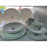 ORIGINAL CORELLE DINNER SET BUNGA PLUM 20PCS SET SEKALI DANGAN CAWAN SET 4 ORANG MAKAN RIMS PINGING 