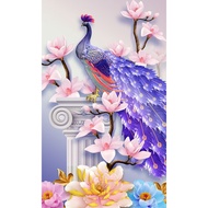 Lukisan diamond 5D DIY Gambar Burung Merak Magnolia Untuk Dekorasi