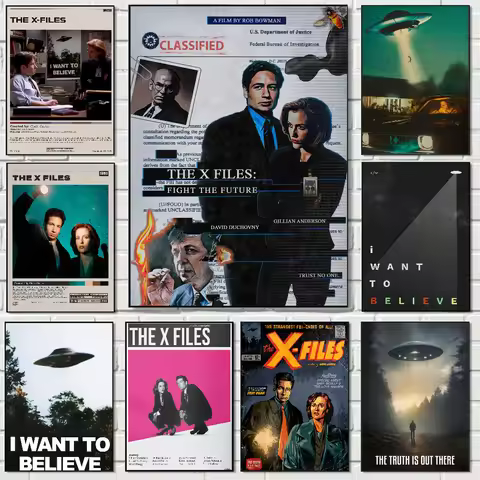 I WANT TO BELIEVE - The X Files Poster Self-adhesive Art Waterproof Paper Sticker Coffee House Bar R