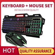 🔥NEW🔥 ชุดคีย์บอร์ดและเมาส์ ไฟสีรุ้ง CMK-198 Gaming Keyboard Mouse Rainbow RGB LED Illuminated