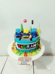 kue ulang tahun tayo little bus fondant cake