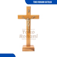 BRASS CORPUS SITTING CROSS 25-30 CM JESUS STATUE CROSS/ CATHOLIC CROSS TABLE CROSS/ JESUS CROSS/