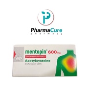 MENTOPIN 600 MG EFFERVESCENT TABLET ACETYLCYSTEINE 20'S