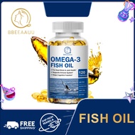 BBEEAAUU Omega-3 Fish Oil Capsule with EPA DHA Supports Brain&Heart Health Emotional Supplement 120p