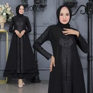 Abaya Turkey Turki Gamis Arab Hitam Putih Matahari Atas Mewah Impor Terbaru Terlaris Promo Gratis Fr