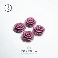UNGU MAWAR Torenda Rose Acrylic Purple (6mm) - Flower Sequins (Flower Beads) Rose Beads / PCS