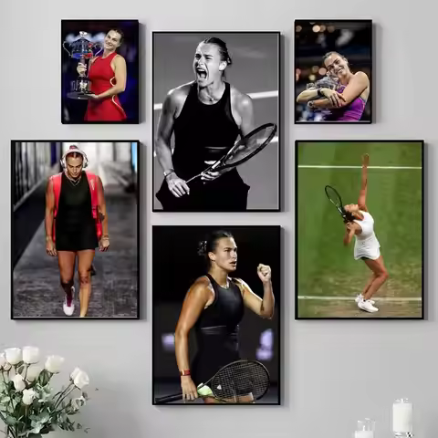 Athlete A-Aryna S-Sabalenka Poster Self-adhesive Art Waterproof Paper Sticker Coffee House Bar Room