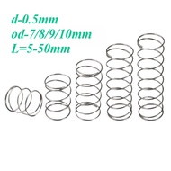 SUS304 Compression spring d0.5mm OD7-10mm length 5-50mm