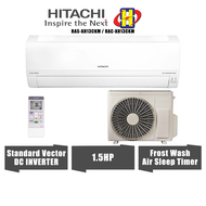 Hitachi Air Conditioner (1.5HP) Vector DC Inverter Frost Wash Air Sleep Timer AirCond RAS-XH13CKM / RAC-XH13CKM
