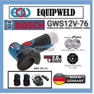 BOSCH 12V GWS12V-76 CORDLESS MINI ANGLE GRINDER 76MM (3") BRUSHLESS (SOLO) + 2.0AH BATTERY X2 + GAL1