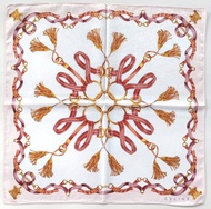 Celine 古董絲巾 提花織標 珠寶 - 馬術元素 23 x 23 英吋