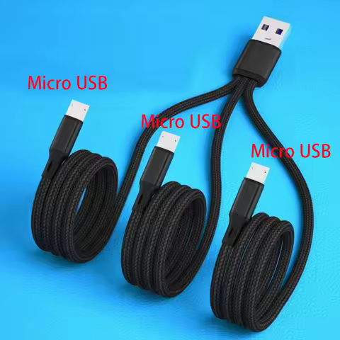 USB Charging Cable for Mobile Phone, Power Bank, Shaver Charging Cord, 3 Type-C, Micro USB, Fast Cha