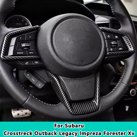 For Subaru Outback XV Impreza Leagacy Forester 2018-2024 Carbon Fiber Style Steering Wheel Sticker A