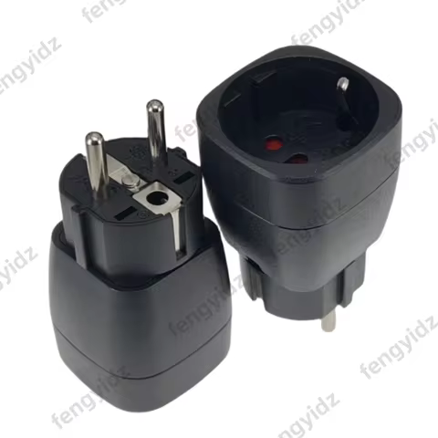 EU 4.8mm two-pin round foot conversion plug power adapter Swiss Brazil to Euro plug built-in EU-9
