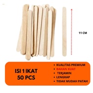 MR - ICE CREAM STICKS 50 PCS - ICE CREAM STICKS WOODEN HANDLE STICKS - THICK ICE CREAM STICKS