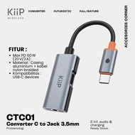 Kiip PTP01 & CTC01 Converter Jack + Lightning Jack + Type c - Support Mic - DAC