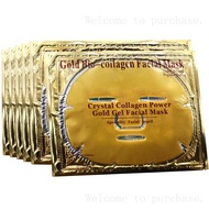 Permotary 6 PCS 24k Gold Crystal Gel Collagen Facial Masks, Deep Moisturizing Facial Sheet for Women