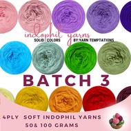 Part 3/3 Soft Indophil Yarn SOLID COLOR | 4ply | Crochet Yarns | Yarn Temptations