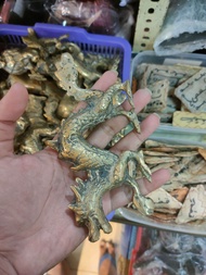 barang antik naga bola kuningan asli jumbo