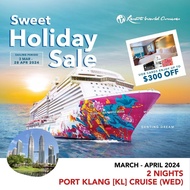 [Resorts World Cruises] [UOB Promotion] 2 Nights  Port Klang [KL] Cruise (Wed) on Genting Dream ~ Sweet Holidays Sale (Mar to Apr 2024)