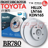 (1 Set) Toyota Hilux LN166 KDN165 Bendix Genuine Front Disc Rotor Depan Pinggan Brek BR780