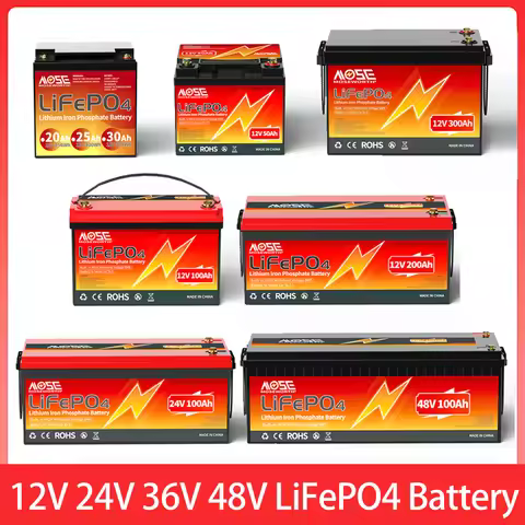 12V 24V 36V 48V LiFePO4 Battery Built in BMS 50Ah 60Ah 100Ah 200Ah 300Ah Lithium Iron Phosphate Batt