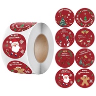 🛒ZZ500Paste/Roll Christmas Stickers Style Theme Gift Decorative Stickers Cartoon Snowman Adhesive Sticker Sealing Paste
