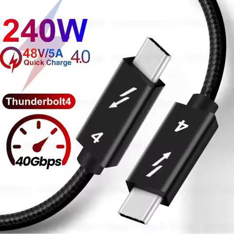 Thunderbolt4 Cable USB C 40Gbps Cable 8K@60Hz PD240W 100W Quick Charger for MacBook Pro Samsung M1 T