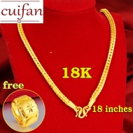 สร้อยอิตาลี ทองคำแท้ (18K)au750สร้อยคอ Keel Chain บุรุษและสตรีสนับสนุนเก็บเงินปลายทางสร้อยคอห้อยพระ