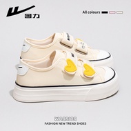 Warrior | รองเท้าผ้าใบผู้หญิง Warri White Shoes 2025 ฤดูใบไม้ผลิและฤดูใบไม้ร่วงใหม่ น่ารัก สีชมพูสตร