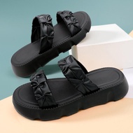 Comanier Sandal Wedge Wanita Korea Premium Sendal Selop Wanita Karet Jelly Tebal Empuk Tali Belakang