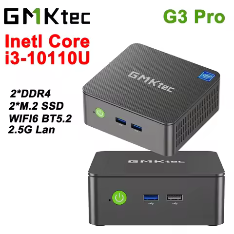 GMKtec G3 Pro Intel Core i3-10110U Mini PC 2*DDR4 2*M.2 SSD Win11 WIFI6 BT5.2 2.5G Lan Desktop Offic