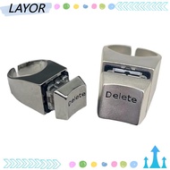 LAYORSG  Anything Rings, Metal Adjustable Opening Rings, Decompression Unique Vent Keyboard Statemen