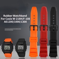 18mm Rubber Strap For Casio Watch W-218h / F-108 AE1200/1000/1300 Resin Silicone Watch Bracelet Dura