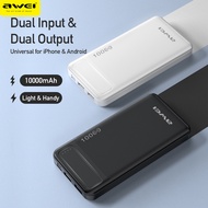 Awei P7K/P6K/P5K 30000mAh/20000mAh/10000mAh power bank 2 Output USB A Power Bank Portable Charging 10000 mAh USB powerbank External Charger For Xiaomi Mi 9 8 iPhone Power Bank for iphone 14 13 pro max oppo redmi note 9s samsung galaxy s10 plus