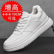 New Height Increasing Shoes for Men 10cm Invisible Elevator Sneakers White Leathe Sport Zapatillas D