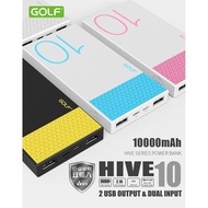GOLF Hive10 Power Bank Dual USB 2.1A fast charging 10000mAh