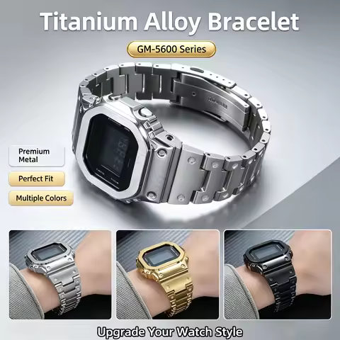 Titanium Alloy Mod Kit Case Bracelet Bezel Watchband For G‑SHOCK 5600 5610 set GW‑B5600 GW‑M5610 DW5