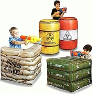 NINOSTAR Package 4 Combat Battlefield Inflatables, Compatible with Nerf, Laser tag, Water Gun for Bo