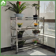 Flower pot stand multi-layer storage with wheels stainless steel flower stand succulent plant rack flower rack balcony living room