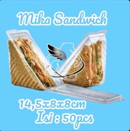 isi 50pcs Mika Roti Segitiga / Mika Sandwich Segitiga - Tray Roti