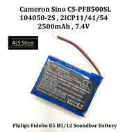 [Cameron Sino] Battery Philips Fidelio B5 B5/12 E5 E6 F5 HTL9100 HTL9300 Soundbar - 104050-2S, 2ICP1
