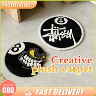 40/60/80CM Creative Angry Black Ball 8 Carpet Round Imitation Cashmere Carpet Non-slip Carpet Living