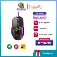 [Express Delivery] Havit MS953 Wired Gaming Mouse RGB LED, 6 DPI Modes, 7 Control Buttons, 20 Million Presses - Genuine BH12T