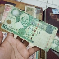 uang asing uang kuno 10 dinar arab libya
