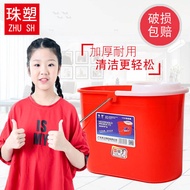 Floor Mop Bucket Household Thickened Plastic Hand Pressure with Pulley Washing Mop Bucket Squeeze Bucket Mop Rotating Twist Water Drying Bucket