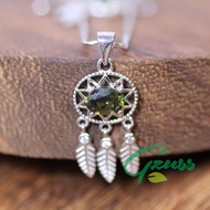 จี้ผีเสื้อยึดเหนี่ยวจิตใจ Moldavite แท้สร้อยคอแหวนหินพลอยธรรมชาติทำด้วยมือเพื่อความฝันที่ดี
